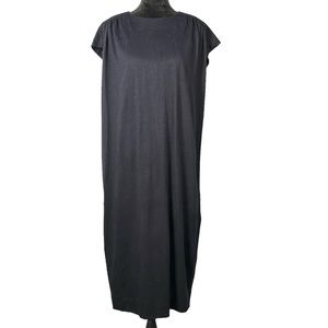 Purple Shift Maxi Dress Sleeveless Vintage Draped Loose Minimalist Knit Dress